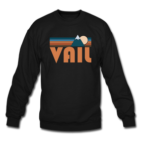 Vail, Colorado Sweatshirt - Retro Mountain Vail Crewneck Sweatshirt - black