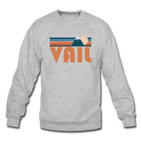 Vail, Colorado Sweatshirt - Retro Mountain Vail Crewneck Sweatshirt - heather gray