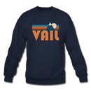 Vail, Colorado Sweatshirt - Retro Mountain Vail Crewneck Sweatshirt - navy