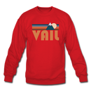 Vail, Colorado Sweatshirt - Retro Mountain Vail Crewneck Sweatshirt - red