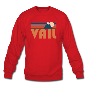 Vail, Colorado Sweatshirt - Retro Mountain Vail Crewneck Sweatshirt - red