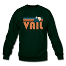 Vail, Colorado Sweatshirt - Retro Mountain Vail Crewneck Sweatshirt - forest green