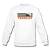 Vermont Sweatshirt - Retro Mountain Vermont Crewneck Sweatshirt - white