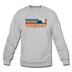 Vermont Sweatshirt - Retro Mountain Vermont Crewneck Sweatshirt - heather gray