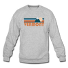Vermont Sweatshirt - Retro Mountain Vermont Crewneck Sweatshirt - heather gray