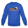 Vermont Sweatshirt - Retro Mountain Vermont Crewneck Sweatshirt - royal blue