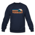 Vermont Sweatshirt - Retro Mountain Vermont Crewneck Sweatshirt - navy