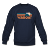 Vermont Sweatshirt - Retro Mountain Vermont Crewneck Sweatshirt - navy