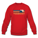 Vermont Sweatshirt - Retro Mountain Vermont Crewneck Sweatshirt - red