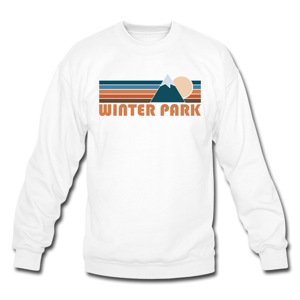 Winter Park, Colorado Sweatshirt - Retro Mountain Winter Park Crewneck Sweatshirt - white