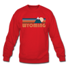 Wyoming Sweatshirt - Retro Mountain Wyoming Crewneck Sweatshirt - red