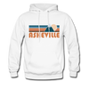 Asheville, North Carolina Hoodie - Retro Mountain Asheville Crewneck Hooded Sweatshirt - white