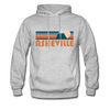 Asheville, North Carolina Hoodie - Retro Mountain Asheville Crewneck Hooded Sweatshirt - heather gray