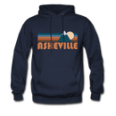 Asheville, North Carolina Hoodie - Retro Mountain Asheville Crewneck Hooded Sweatshirt - navy