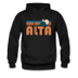 Alta, Utah Hoodie - Retro Mountain Alta Crewneck Hooded Sweatshirt - black