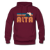 Alta, Utah Hoodie - Retro Mountain Alta Crewneck Hooded Sweatshirt - burgundy