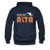 Alta, Utah Hoodie - Retro Mountain Alta Crewneck Hooded Sweatshirt - navy