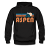 Aspen, Colorado Hoodie - Retro Mountain Aspen Crewneck Hooded Sweatshirt - black