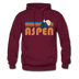 Aspen, Colorado Hoodie - Retro Mountain Aspen Crewneck Hooded Sweatshirt - burgundy