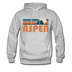 Aspen, Colorado Hoodie - Retro Mountain Aspen Crewneck Hooded Sweatshirt - heather gray