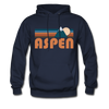 Aspen, Colorado Hoodie - Retro Mountain Aspen Crewneck Hooded Sweatshirt - navy