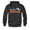 Asheville, North Carolina Hoodie - Retro Mountain Asheville Crewneck Hooded Sweatshirt - charcoal gray