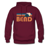 Bend, Oregon Hoodie - Retro Mountain Bend Crewneck Hooded Sweatshirt - burgundy