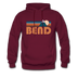 Bend, Oregon Hoodie - Retro Mountain Bend Crewneck Hooded Sweatshirt - burgundy