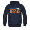 Bend, Oregon Hoodie - Retro Mountain Bend Crewneck Hooded Sweatshirt - navy