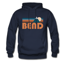 Bend, Oregon Hoodie - Retro Mountain Bend Crewneck Hooded Sweatshirt - navy