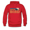 Bend, Oregon Hoodie - Retro Mountain Bend Crewneck Hooded Sweatshirt - red