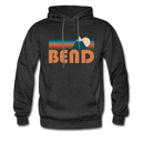 Bend, Oregon Hoodie - Retro Mountain Bend Crewneck Hooded Sweatshirt - charcoal gray