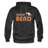 Bend, Oregon Hoodie - Retro Mountain Bend Crewneck Hooded Sweatshirt - charcoal gray