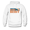 Banff, Canada Hoodie - Retro Mountain Banff Crewneck Hooded Sweatshirt - white