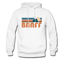 Banff, Canada Hoodie - Retro Mountain Banff Crewneck Hooded Sweatshirt - white