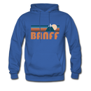Banff, Canada Hoodie - Retro Mountain Banff Crewneck Hooded Sweatshirt - royal blue