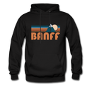 Banff, Canada Hoodie - Retro Mountain Banff Crewneck Hooded Sweatshirt - black