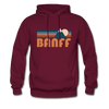 Banff, Canada Hoodie - Retro Mountain Banff Crewneck Hooded Sweatshirt - burgundy