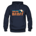 Banff, Canada Hoodie - Retro Mountain Banff Crewneck Hooded Sweatshirt - navy