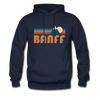 Banff, Canada Hoodie - Retro Mountain Banff Crewneck Hooded Sweatshirt - navy