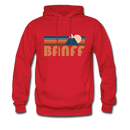 Banff, Canada Hoodie - Retro Mountain Banff Crewneck Hooded Sweatshirt - red
