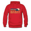 Banff, Canada Hoodie - Retro Mountain Banff Crewneck Hooded Sweatshirt - red