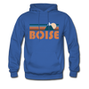 Boise, Idaho Hoodie - Retro Mountain Boise Crewneck Hooded Sweatshirt - royal blue