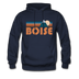 Boise, Idaho Hoodie - Retro Mountain Boise Crewneck Hooded Sweatshirt - navy