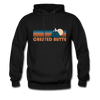 Crested Butte, Colorado Hoodie - Retro Mountain Crested Butte Crewneck Hooded Sweatshirt - black
