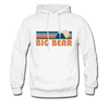 Big Bear, California Hoodie - Retro Mountain Big Bear Crewneck Hooded Sweatshirt - white