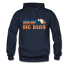 Big Bear, California Hoodie - Retro Mountain Big Bear Crewneck Hooded Sweatshirt - navy