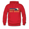 Big Bear, California Hoodie - Retro Mountain Big Bear Crewneck Hooded Sweatshirt - red