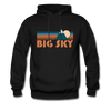 Big Sky, Montana Hoodie - Retro Mountain Big Sky Crewneck Hooded Sweatshirt - black