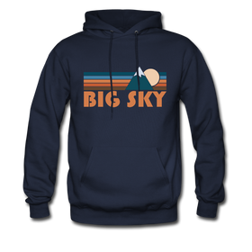 Big Sky, Montana Hoodie - Retro Mountain Big Sky Hooded Sweatshirt